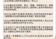 高新技术企业申请条件是什么？