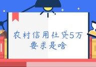 农村信用社贷款5万条件是什么？