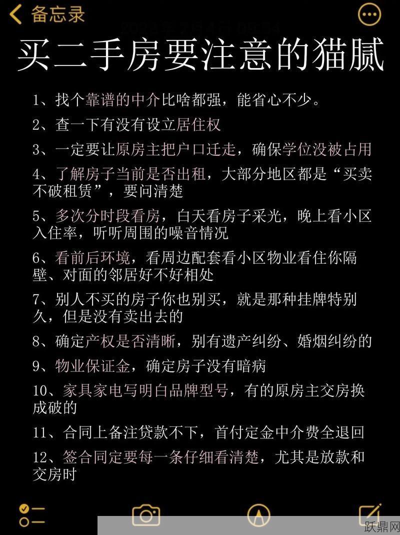 购买二手房需要注意哪些风险和事项？