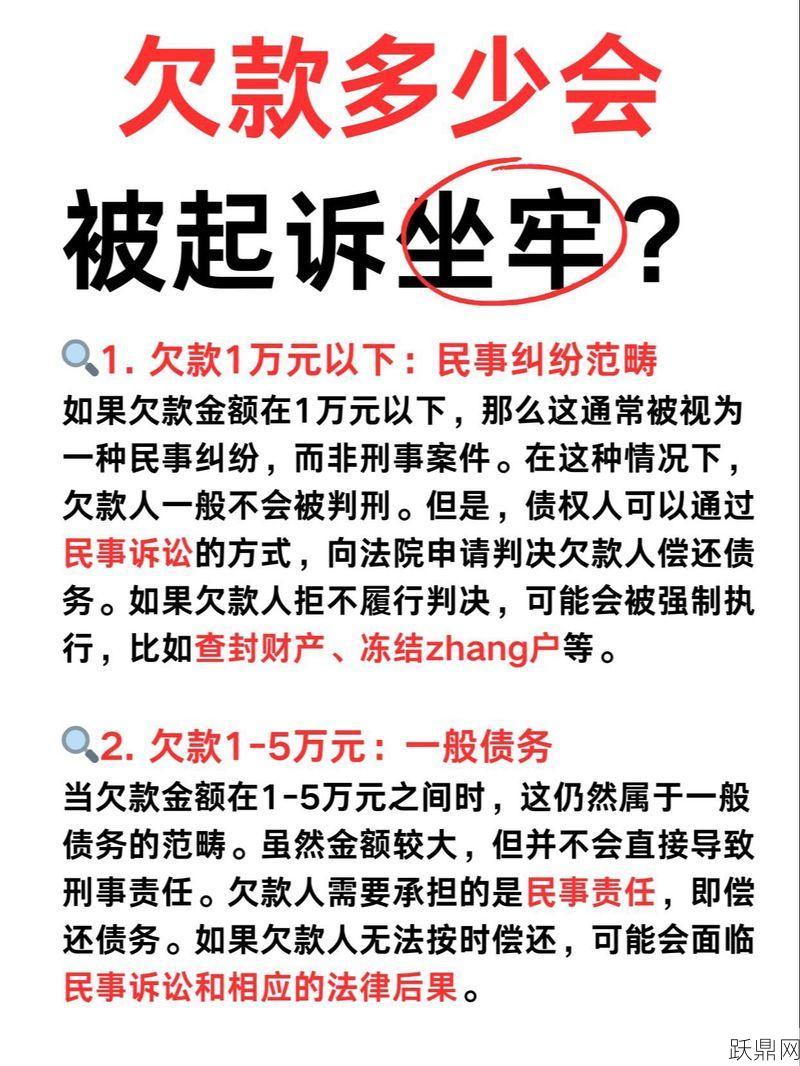 欠款金额达到多少会面临刑事处罚？