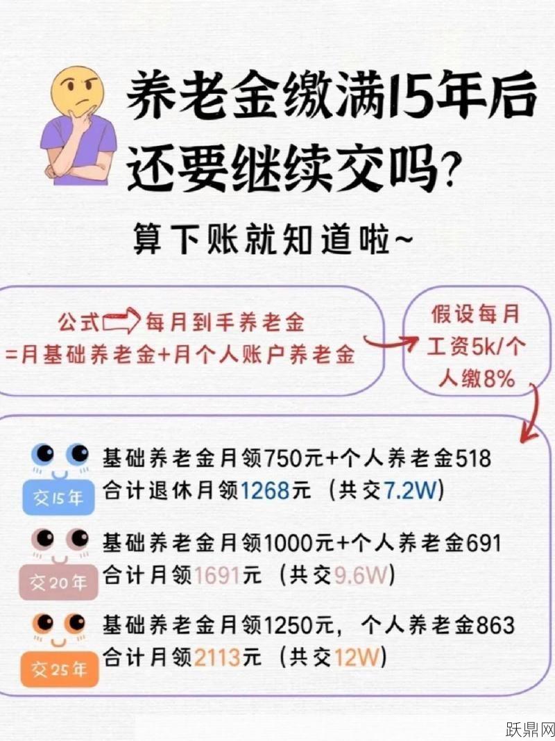 养老保险交满15年后如何处理？能否继续交？